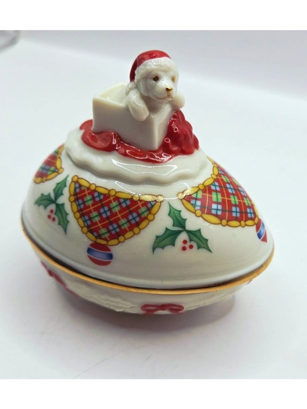 Lenox Trinket Box Christmas Surprise Collector Egg 1994 Holiday Decor